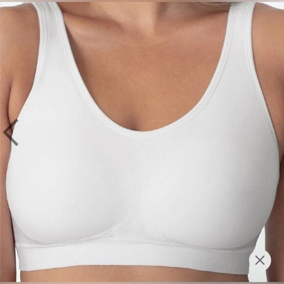 TRUEKIND Daily Comfort Wirefree Shaper Bra WHITE Support Stretch NWT L - Picture 4 of 8
